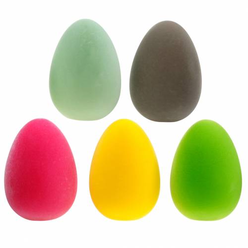 Easter egg flocked H25cm Colored eggs Easter decoration