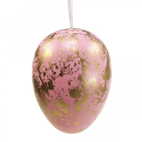 Floristik24 Easter egg to hang up decoration eggs pink, green, gold 15cm 4pcs