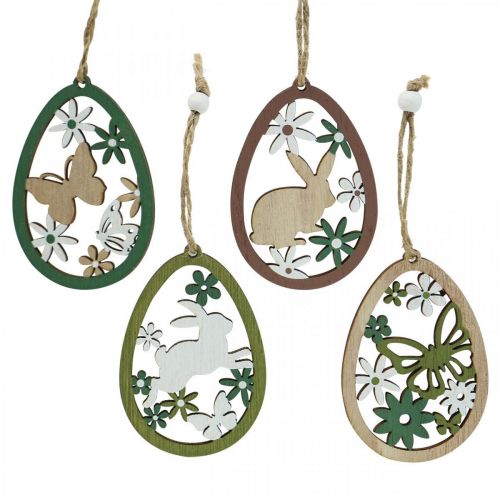 Floristik24 Easter egg for hanging Easter decoration wooden pendant 5×7cm 12 pcs
