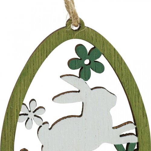 Product Easter egg to hang Easter decoration wooden pendant 5×7cm 12pcs
