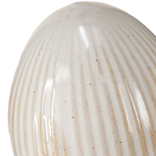 Product Easter Eggs Ceramic Decorative Egg with Grooves White Grey 5×6cm 6pcs