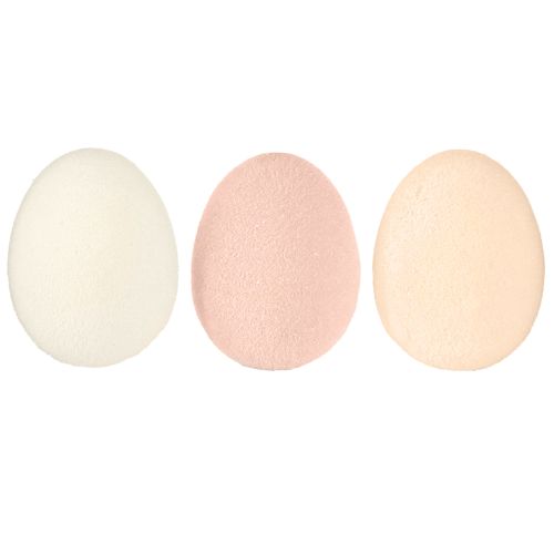 Floristik24 Easter Eggs Small Flocked Peach Brown White H4cm 15 Pcs