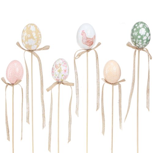 Floristik24 Easter eggs on a stick decorative plug Easter chicken 4x5.5cm 12 pcs