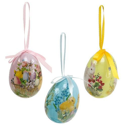 Floristik24 Easter eggs for hanging assorted colors 7cm 6pcs