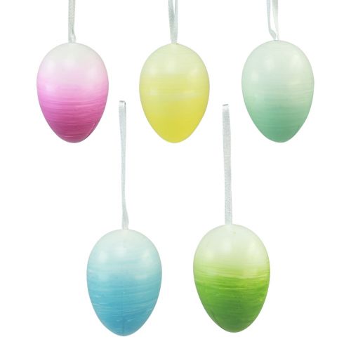 Floristik24 Easter Eggs Decoration Hanging Plastic Eggs Easter Colored 8×12cm 10 Pcs