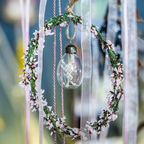 Floristik24 Easter eggs with dried flowers, decorative eggs made of real glass, floral Easter decoration for hanging, glass eggs 8 pieces