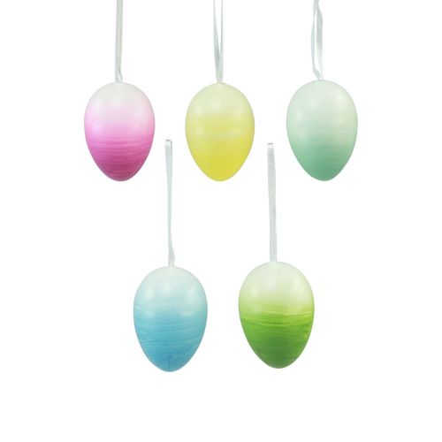 Floristik24 Easter Eggs for Hanging Plastic Eggs Colored 4×5.5cm 10 Pcs