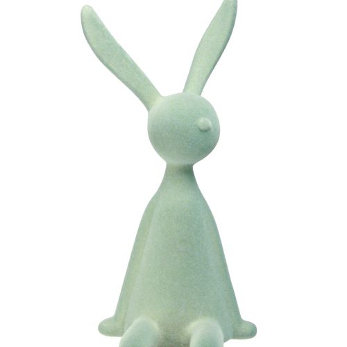 Floristik24 Easter Bunny Edge Stool Sitting Rabbit – 2nd Choice – Flocked Grey-Green 56cm