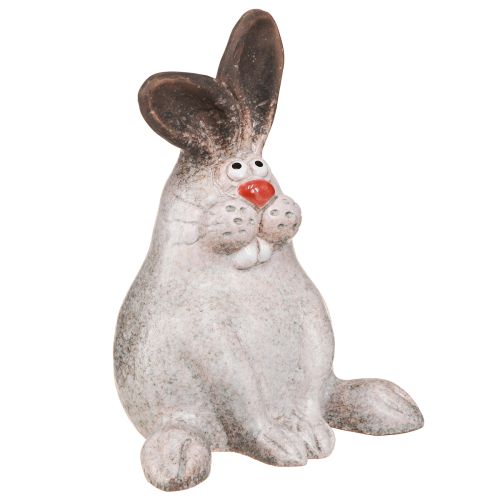 Product Easter Bunny Ceramic Rabbit Sitting Brown White 13x12x18cm