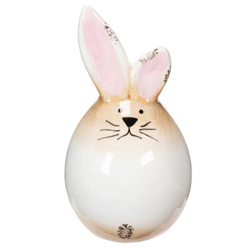 Floristik24 Easter Bunny Ceramic White Egg Decorative Figurine Rabbit Ø6cm H11.5cm