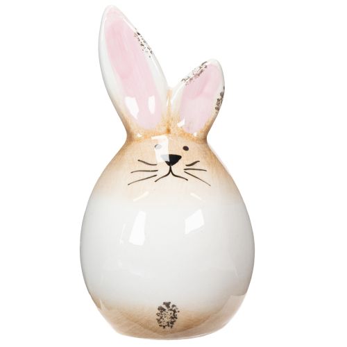 Product Easter Bunny Ceramic White Egg Decorative Figurine Rabbit Ø6cm H11.5cm