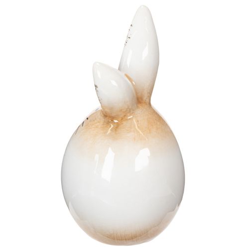 Product Easter Bunny Ceramic White Egg Decorative Figurine Rabbit Ø6cm H11.5cm