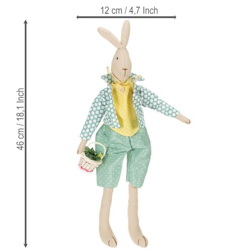 Product Fabric Easter bunny, rabbit with clothes, Easter decoration, young bunny H46cm