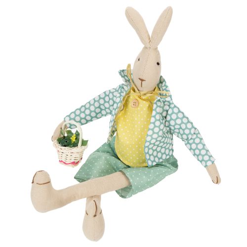 Product Fabric Easter bunny, rabbit with clothes, Easter decoration, young bunny H46cm