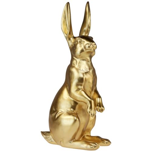 Decorative Easter bunny gold Easter decoration bunny standing H42cm