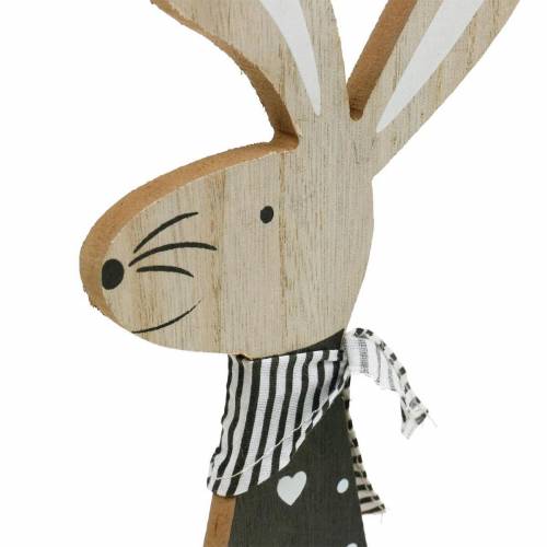 Product Easter bunny black and white stand Easter decoration wooden bunny figure set of 2