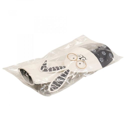 Product Easter bunny black and white bunny with glasses metal 18.5x7x3cm 2pcs
