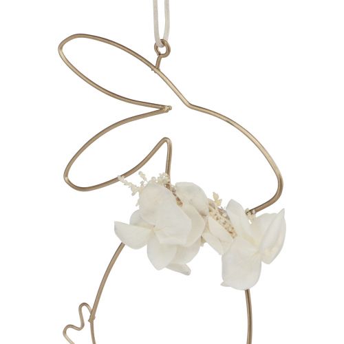 Floristik24 Easter bunnies for hanging metal flowers gold 10×14.5cm 4 pcs