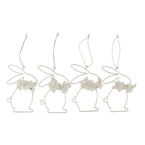 Floristik24 Easter bunnies for hanging metal flowers gold 10×14.5cm 4 pcs