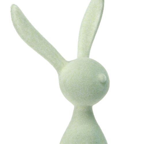 Product Easter Bunny Decoration Rabbit Sitting Flocked – 2nd Choice – Green Brown 36cm 3 Pcs
