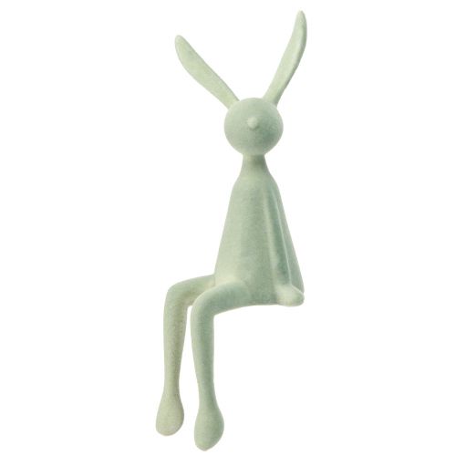 Product Easter Bunny Decoration Rabbit Sitting Flocked – 2nd Choice – Green Brown 36cm 3 Pcs