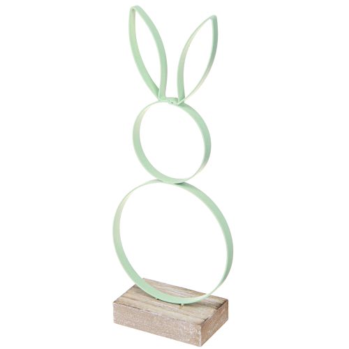 Product Easter Bunny Decoration Metal Wood Yellow Mint Pink H21cm 3 Pcs
