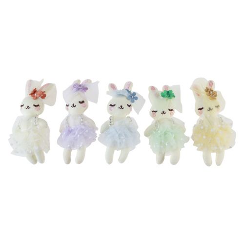 Floristik24 Easter Bunny Decoration Bunny Girl Plush 12cm 5 Pcs