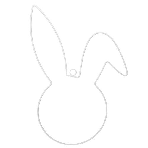 Floristik24 Easter bunny decorative ring metal white for hanging 27×41×2cm