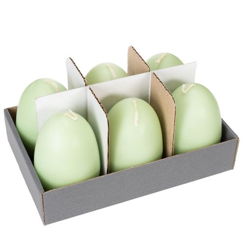 Product Easter candles, egg-shaped, green, 9cm, 20h, 6 pieces