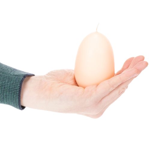 Product Easter candles, egg-shaped, egg-shaped Easter candles, peach design, Ø6cm, H9cm, 6 pieces