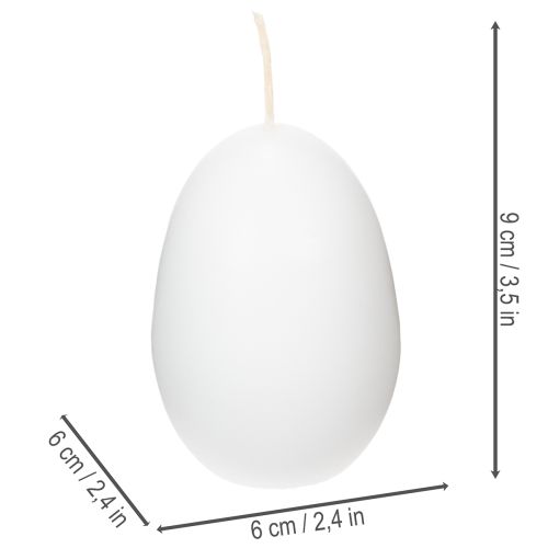 Product Easter candles, egg-shaped, special candles for Easter, white, 9cm, 6 pieces