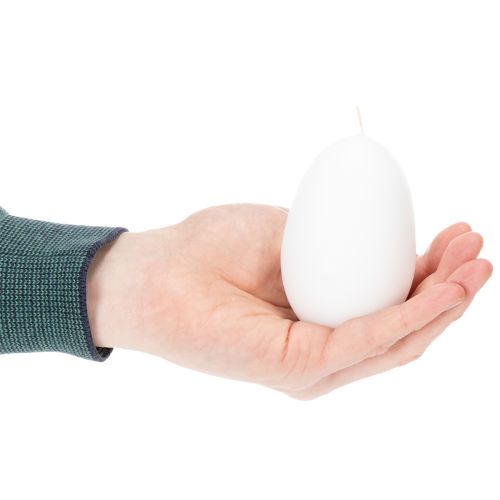 Product Easter candles, egg-shaped, special candles for Easter, white, 9cm, 6 pieces