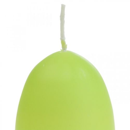 Product Easter candles egg shape, egg candles Easter lime Ø4.5cm H6cm 6pcs