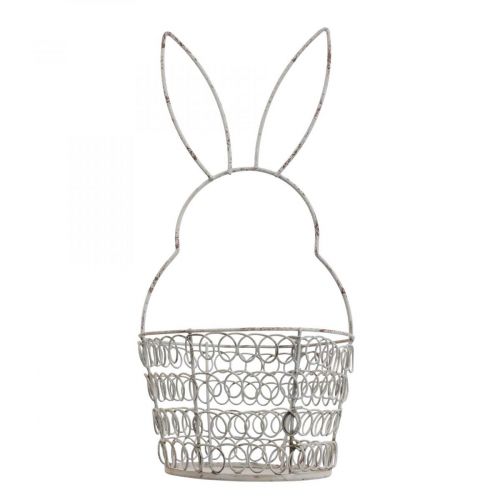 Floristik24 Easter basket wire basket Easter bunny shabby Ø12cm H26.5cm