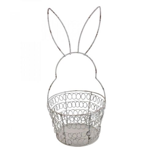 Floristik24 Easter basket wire basket Easter bunny shabby Ø12cm H26.5cm
