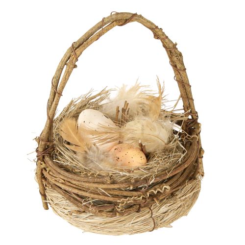 Product Easter basket with quail eggs artificial egg basket vines Ø12cm 2 pcs