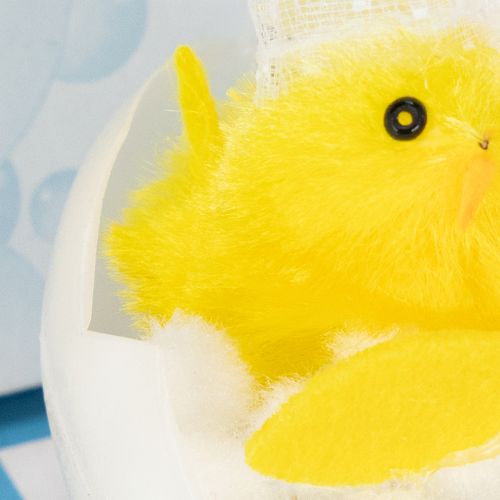 Product Easter chick decoration, chenille chick in the bathtub, yellow, 9cm