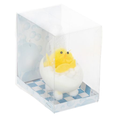 Product Easter chick decoration, chenille chick in the bathtub, yellow, 9cm