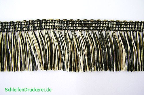 Fringe gold-black self-adhesive 25m