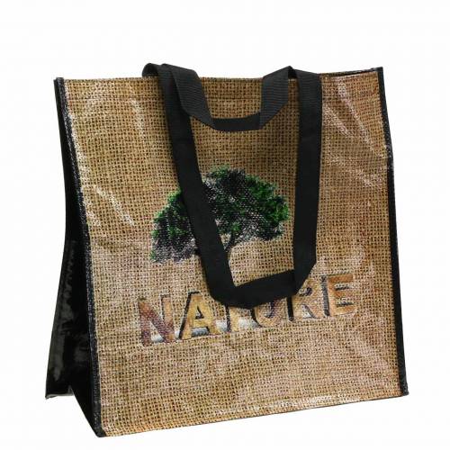 Floristik24 Shopping bag with handles Nature plastic 40 × 20 × 40cm