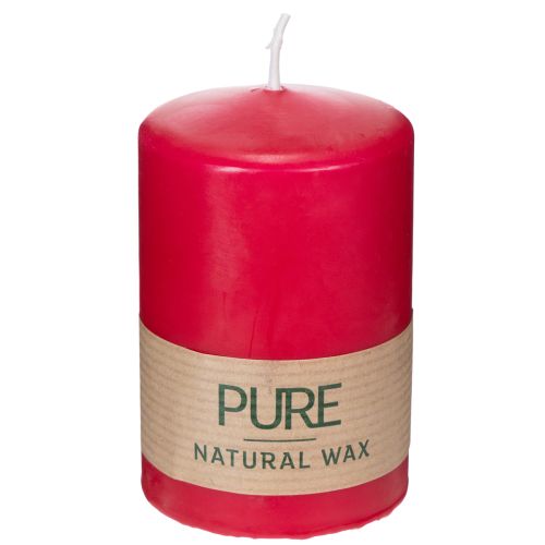PURE pillar candle, natural wax candle for a cozy atmosphere at home, 9cm