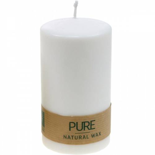 PURE pillar candle 130/70 natural wax candle with rapeseed wax candle decoration