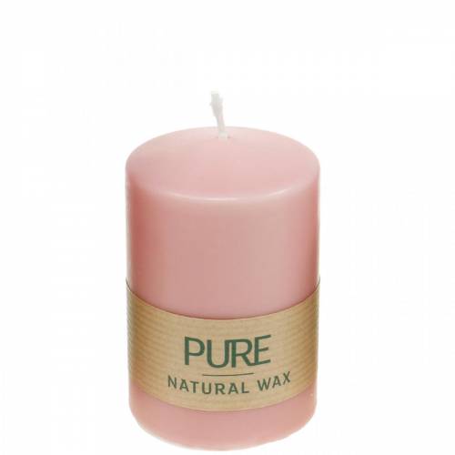 Floristik24 PURE pillar candle 90/60 pink decorative candle sustainable natural wax candle decoration