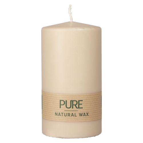 Product PURE pillar candle beige Wenzel candles 130/70mm