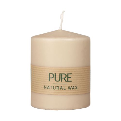 Floristik24 PURE pillar candle beige Wenzel candles light brown 90/70mm