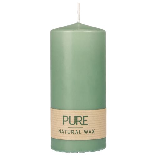 PURE pillar candle green emerald Wenzel candles 130/60mm