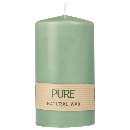 Product PURE pillar candle green emerald Wenzel candles 130/70mm