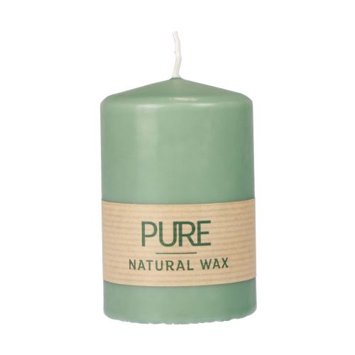 PURE Pillar Candle Green Emerald Wenzel Candles 90/60mm