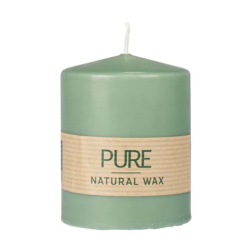 Floristik24 PURE pillar candle green emerald Wenzel candles 90/70mm