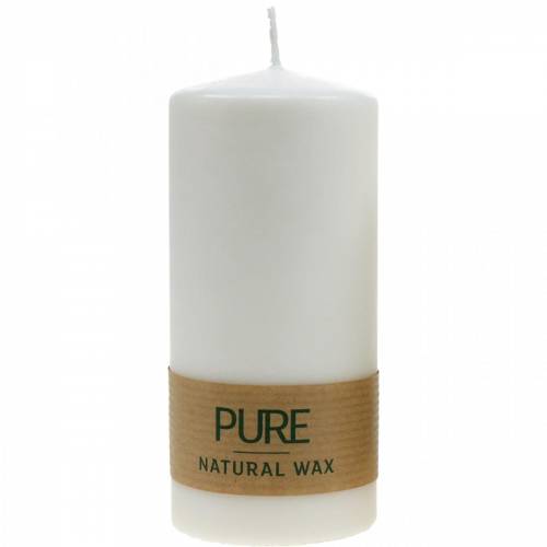 Floristik24 Pure pillar candle 130/60 natural wax candle sustainable stearin and rapeseed